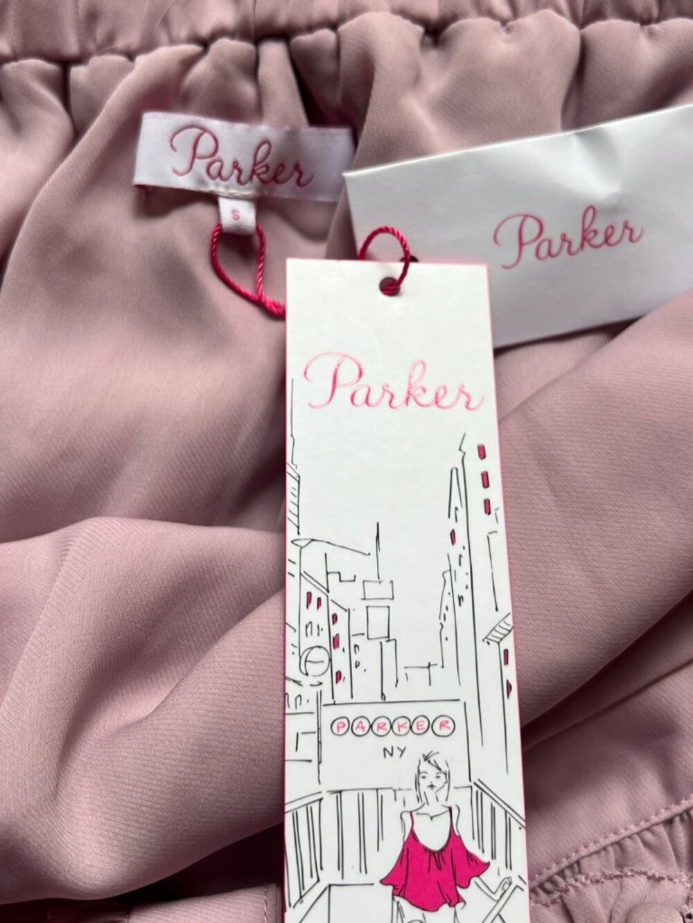 Parker Size S NWT Dusty Blush Pink Sleeveless Ruffle Tiered Halter Mini Dress - Picture 9 of 16